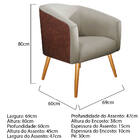 Kit 02 Poltronas E Puff Luiza Palito Mel Corano Nozes E Linho