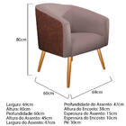 Kit 02 Poltronas E Puff Luiza Palito Mel Corano Nozes E Linho