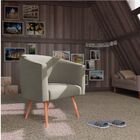 Kit 02 Poltronas E Puff Luiza Palito Mel Linho Bege - Amarena