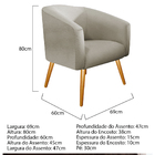 Kit 02 Poltronas E Puff Luiza Palito Mel Linho Bege - Amarena