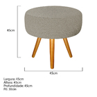 Kit 02 Poltronas E Puff Luiza Palito Mel Linho Bege - Amarena