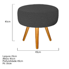 Kit 02 Poltronas E Puff Luiza Palito Mel Linho Chumbo - Doce