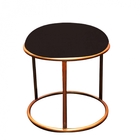 Kit 02 Poltronas E Puff Malta Decorativa Sala Aramado Bronze