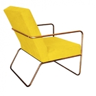 Kit 02 Poltronas E Puff Malta Decorativa Sala Aramado Bronze