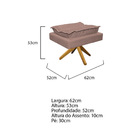 Kit 02 Poltronas E Puff Opala Base Giratória De Madeira Suede