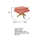 Kit 02 Poltronas E Puff Opala Base Giratória De Madeira Suede