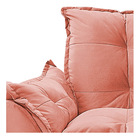 Kit 02 Poltronas E Puff Opala Base Giratória De Madeira Suede