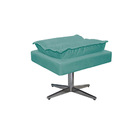 Kit 02 Poltronas E Puff Opala Base Giratória De Metal Suede A