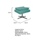 Kit 02 Poltronas E Puff Opala Base Giratória De Metal Suede A