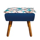 Kit 02 Poltronas E Puff Opala Suede Azul Marinho Com D33 Pés