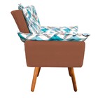 Kit 02 Poltronas E Puff Opala Suede Caramelo Sisal Com D33 Pé