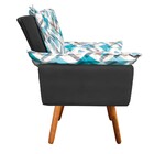 Kit 02 Poltronas E Puff Opala Suede Preto Com D33 Pés Palito