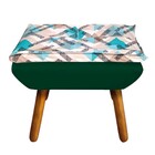 Kit 02 Poltronas E Puff Opala Suede Verde Com D33 Pés Palito