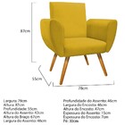 Kit 02 Poltronas Elisa Palito Mel Suede Amarelo - Amarena Móv