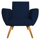 Kit 02 Poltronas Elisa Palito Mel Suede Azul Marinho - Amaren