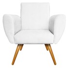 Kit 02 Poltronas Elisa Palito Mel Suede Branco - Amarena Móve