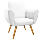 Kit 02 Poltronas Elisa Palito Mel Suede Branco - Amarena Móve