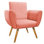 Kit 02 Poltronas Elisa Palito Mel Suede Coral - Amarena Móveis