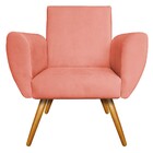 Kit 02 Poltronas Elisa Palito Mel Suede Coral - Amarena Móveis