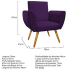 Kit 02 Poltronas Elisa Palito Mel Suede Roxo - Amarena Móveis