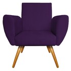 Kit 02 Poltronas Elisa Palito Mel Suede Roxo - Amarena Móveis