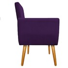 Kit 02 Poltronas Elisa Palito Mel Suede Roxo - Amarena Móveis