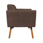 Kit 02 Poltronas Elisa Suede Craquelado Marrom Pés Palito D'r