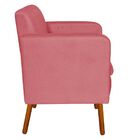 Kit 02 Poltronas Emília Suede Rose Pés Palito Castanho D'rossi