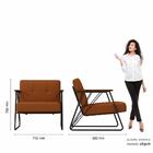 Kit 02 Poltronas Estofadas Columbia Industrial Preto/terracot