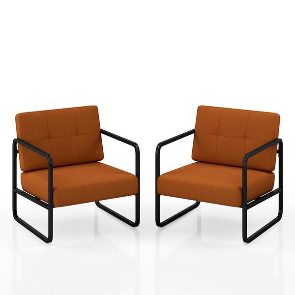 Kit 02 Poltronas Estofadas Dinamarca Industrial Preto/terraco