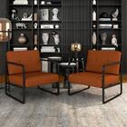 Kit 02 Poltronas Estofadas Dinamarca Industrial Preto/terraco