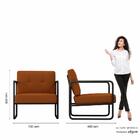 Kit 02 Poltronas Estofadas Dinamarca Industrial Preto/terraco