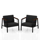 Kit 02 Poltronas Estofadas Pomezia Industrial Preto/preto - M