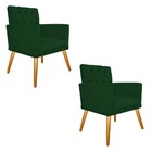 Kit 02 Poltronas Fernanda Palito Mel Suede Verde - Amarena Mó