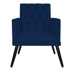 Kit 02 Poltronas Fernanda Palito Tabaco Suede Azul Marinho -