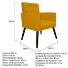 Kit 02 Poltronas Fernanda Palito Tabaco Suede Mostarda - Amar