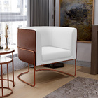 Kit 02 Poltronas Fixas Base Aço Cobre Betina D02 Corano Branc