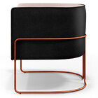 Kit 02 Poltronas Fixas Base Aço Cobre Betina D02 Linho Cru C-