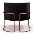 Kit 02 Poltronas Fixas Base Aço Cobre Betina D02 Linho Cru C-