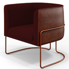 Kit 02 Poltronas Fixas Base Aço Cobre Betina D02 Veludo Marsa