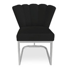 Kit 02 Poltronas Flor Veludo Base Metálica Industrial Prata -