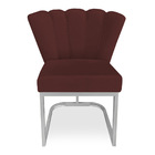 Kit 02 Poltronas Flor Veludo Base Metálica Industrial Prata -