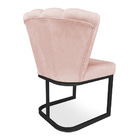 Kit 02 Poltronas Flor Veludo Base Metálica Industrial Preto -