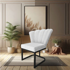 Kit 02 Poltronas Flor Veludo Cinza Base Metálica Industrial P