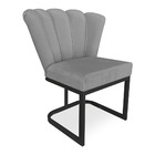 Kit 02 Poltronas Flor Veludo Marrom Base Metálica Industrial