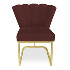 Kit 02 Poltronas Flor Veludo Marsala Base Metálica Industrial