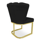 Kit 02 Poltronas Flor Veludo Preto Base Metálica Industrial D