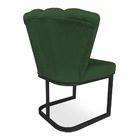 Kit 02 Poltronas Flor Veludo Verde Base Metálica Industrial P