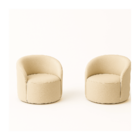 Kit 02 Poltronas Gaia +sofá Living Decorativo Curvo Orgânico