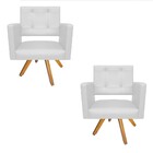 Kit 02 Poltronas Gênesis Base Giratória De Madeira Corano Bra